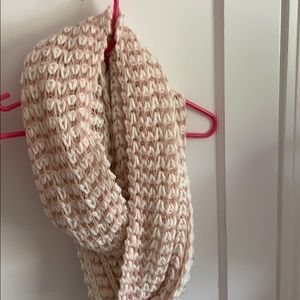 Blush pink and white fluffy scarf